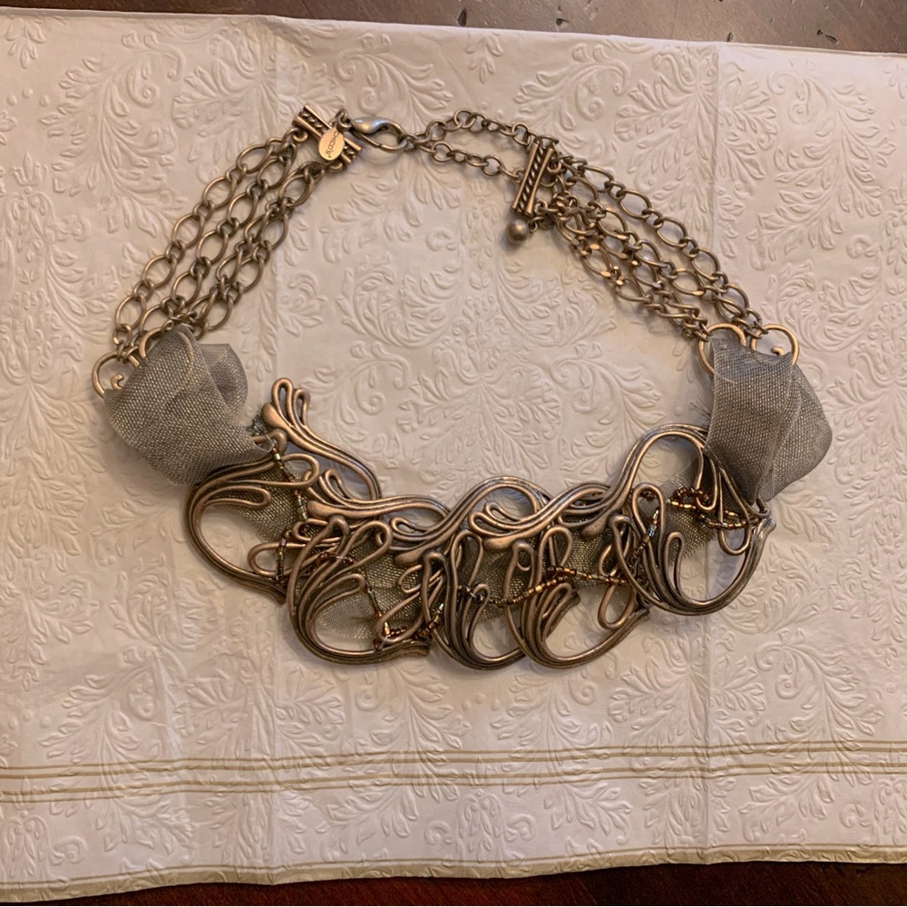 Gold statement necklace